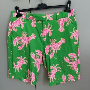 RLX Ralph Lauren Green Pink Flat Front Shorts